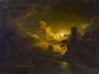 Scène Côtière au Clair de Lune
